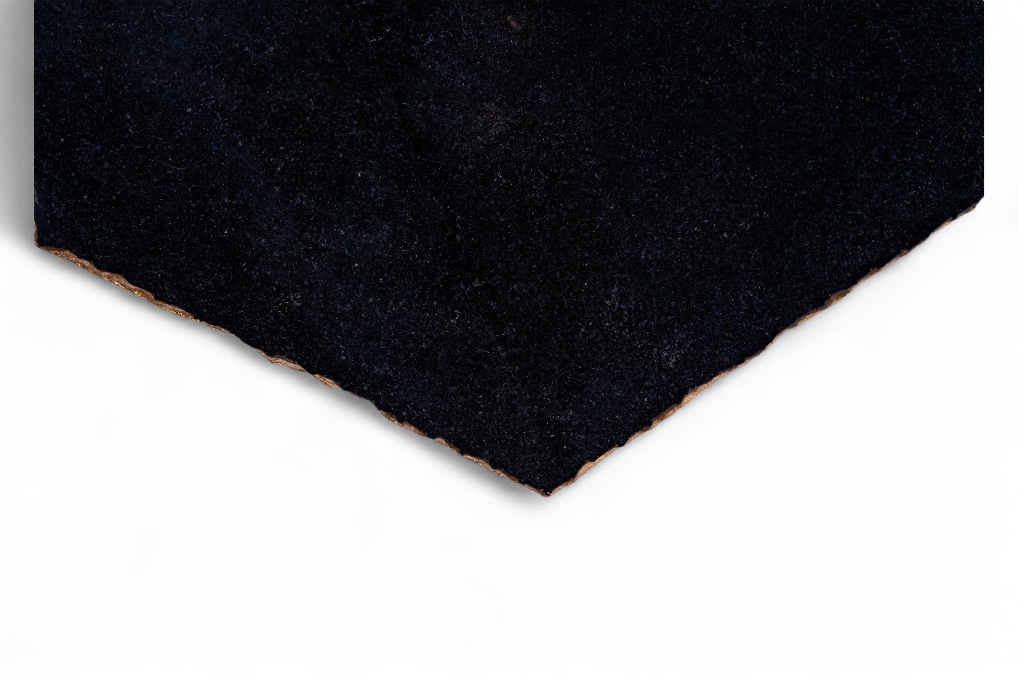 Black leather sample on a white background