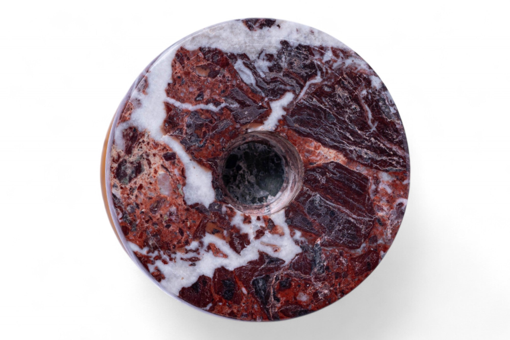 Marble-patterned object on a white background