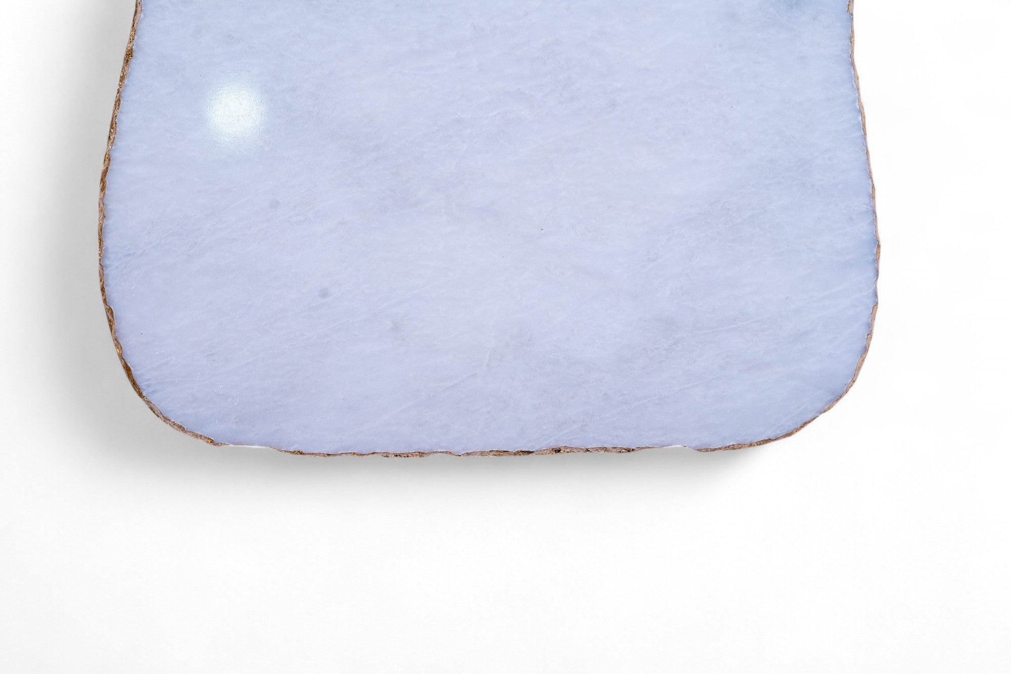Light blue ceramic dish on a white background