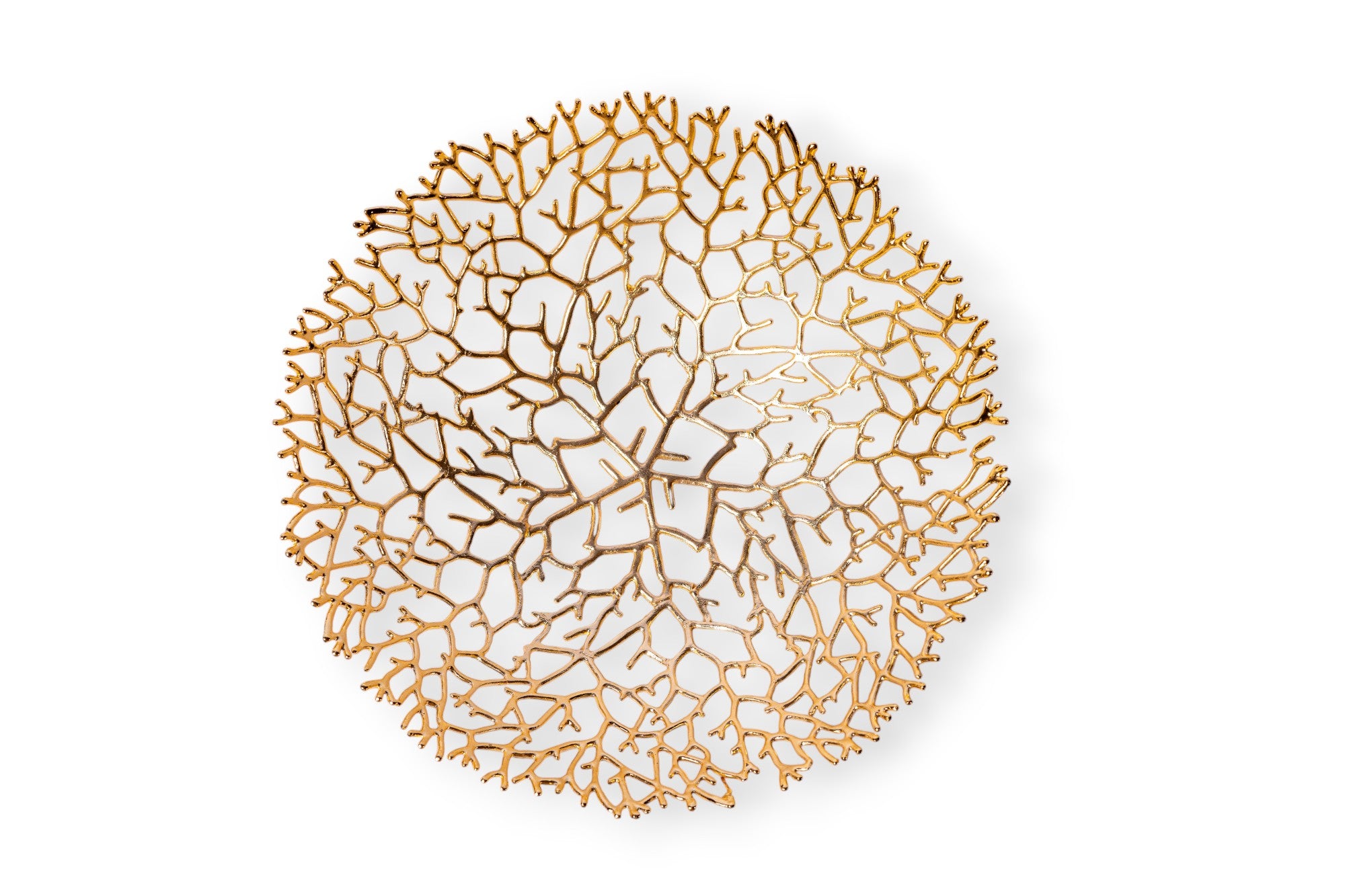Decorative wall art with a coral-like pattern on a white background