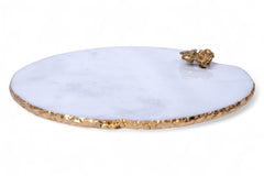Abstract Marble Tray White
