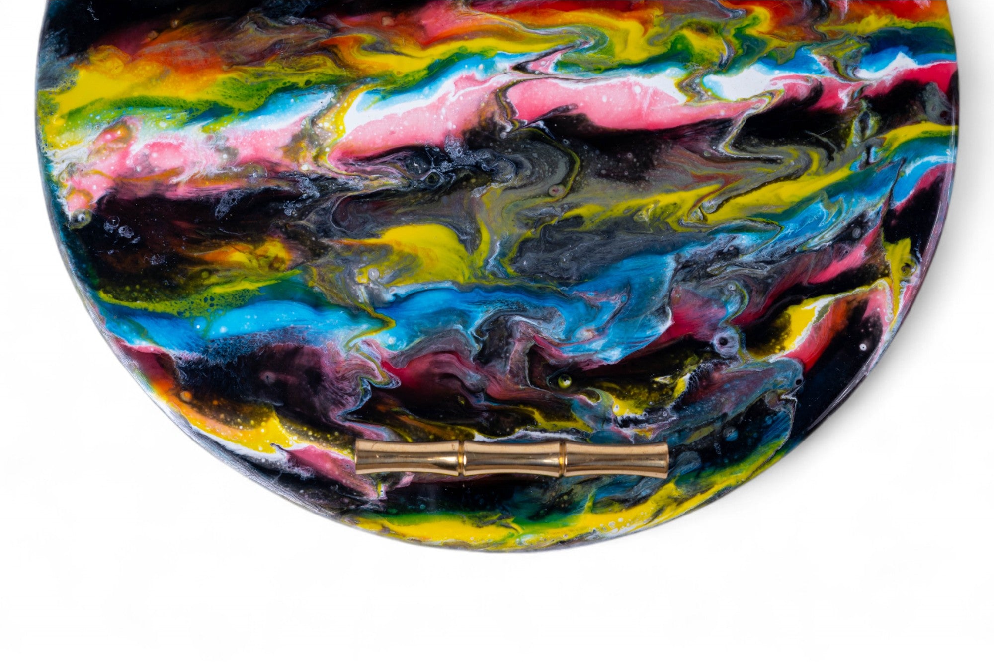 Colorful abstract art piece on a white background