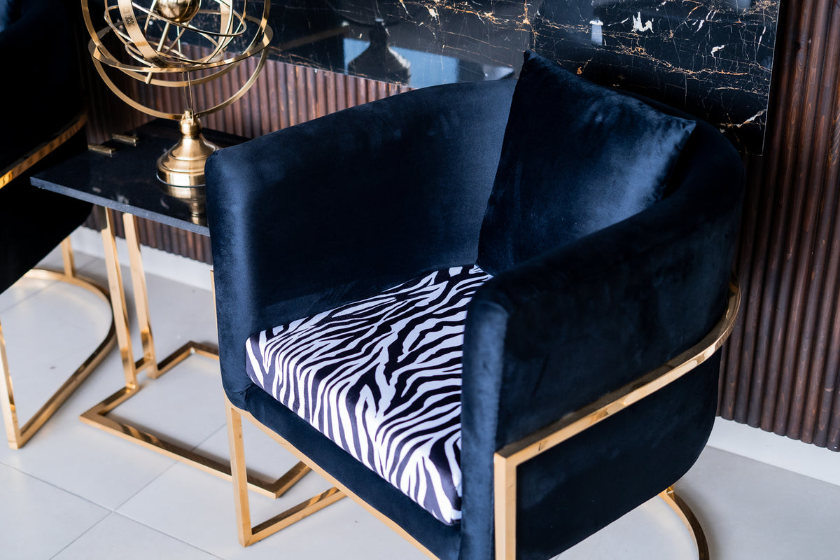 Zebra Sofa Chairs - Pair