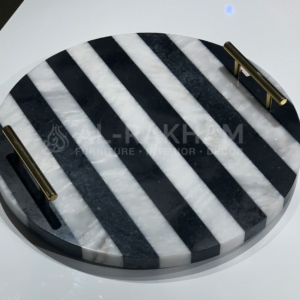striped marble platter
