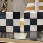 Checkered Bookends - B&W