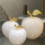 Set of 3 Marble Apples - White